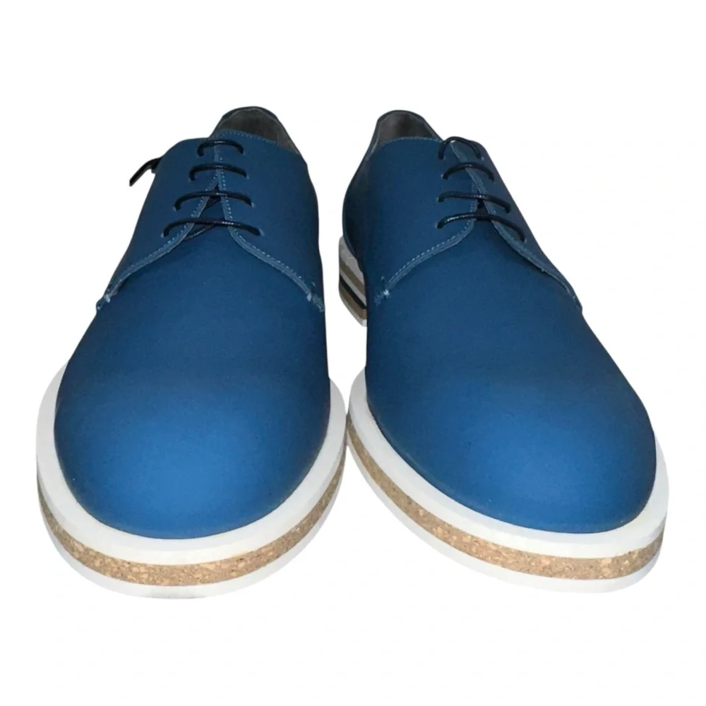 Robert Clergerie Rodeo Blue Leather Lace-Up‎ Shoes EU44 US11 NIB